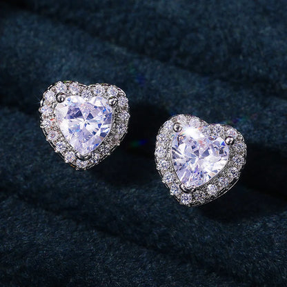 Heart Halo Stud Earrings