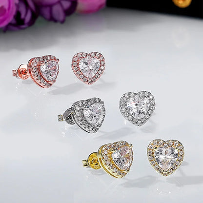 Heart Halo Stud Earrings