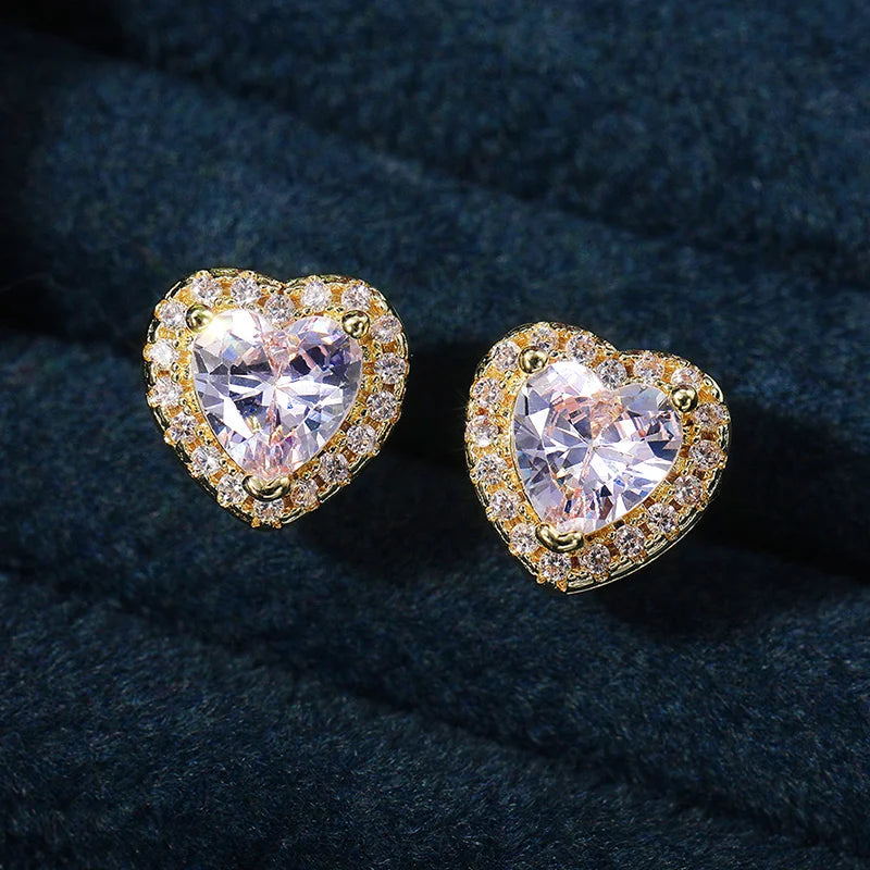Heart Halo Stud Earrings
