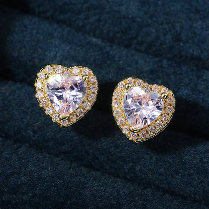 Heart Halo Stud Earrings