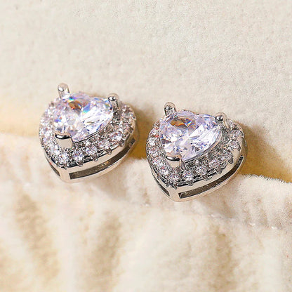 Heart Halo Stud Earrings