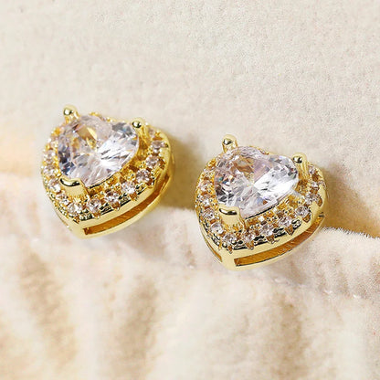 Heart Halo Stud Earrings