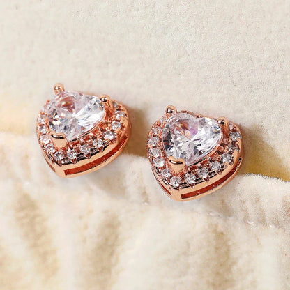 Heart Halo Stud Earrings